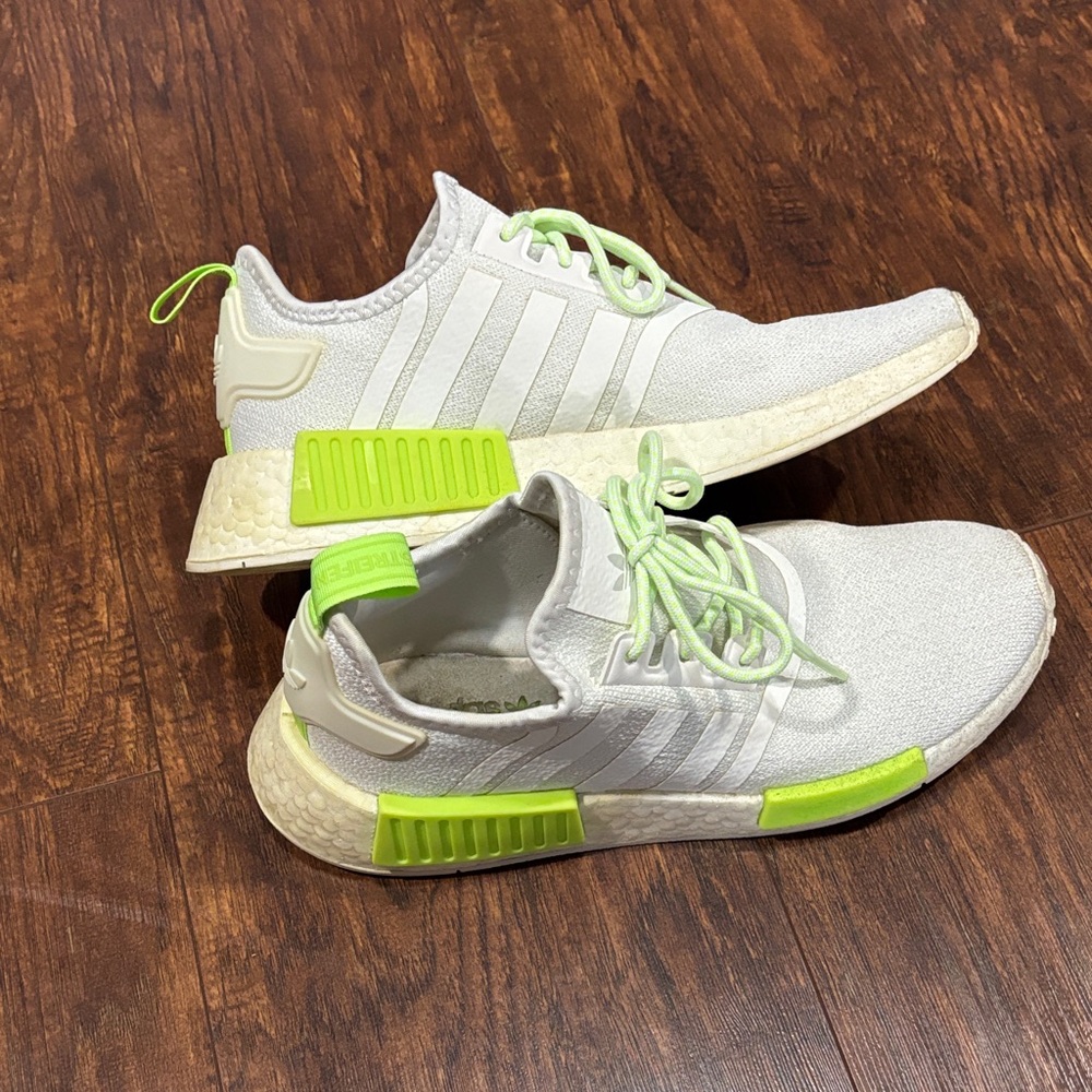 adidas White Sneakers with Neon Green Accents - Picture 9 of 12
